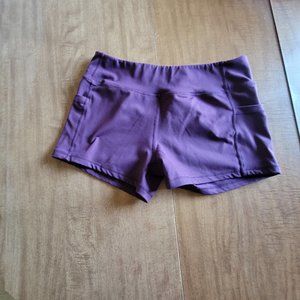 Born Primitive L Workout Shorts Purple Media Pockets